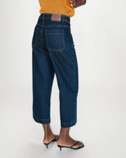 Jean loose 7/8e taille haute poches plaquées darkblue Joe