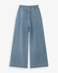 Jean oversize taille mi-haute stripedblue Pompon