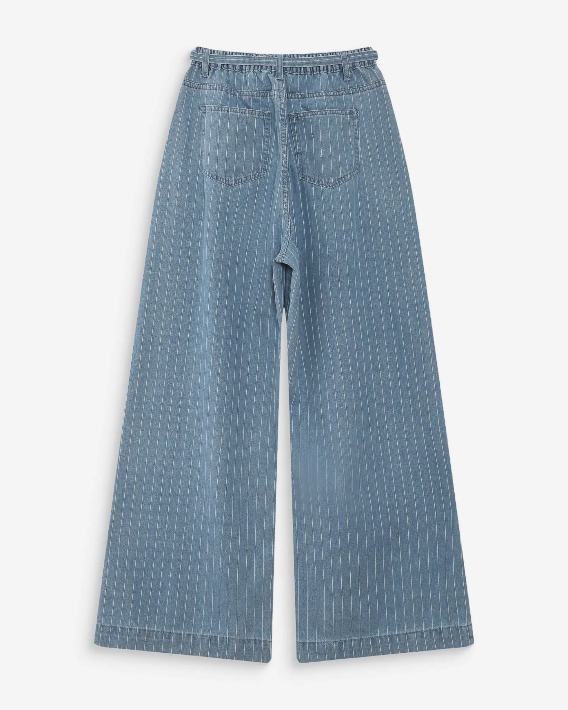 Jean oversize taille mi-haute stripedblue Pompon