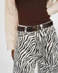 Jean taille haute loose imprimé zebre Socca