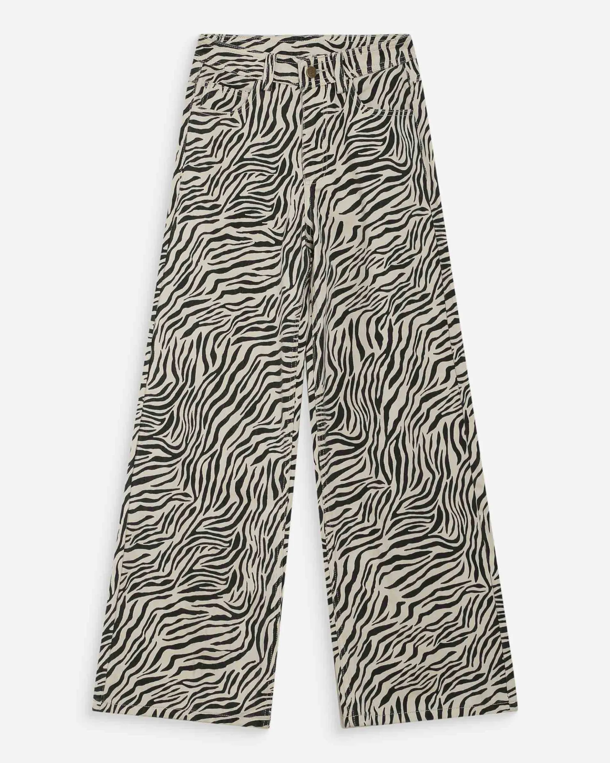 Jean taille haute loose imprimé zebre Socca