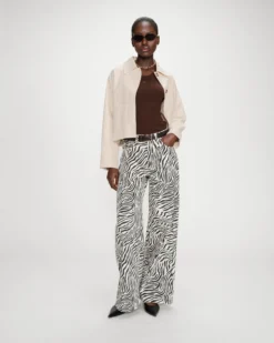 Jean taille haute loose imprimé zebre Socca