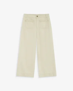 Jean 7/8 taille haute poches plaquées sable Johan