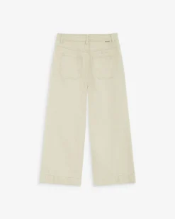 Jean 7/8 taille haute poches plaquées sable Johan