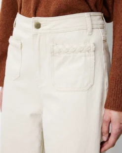 Jean 7/8 taille haute poches plaquées sable Johan