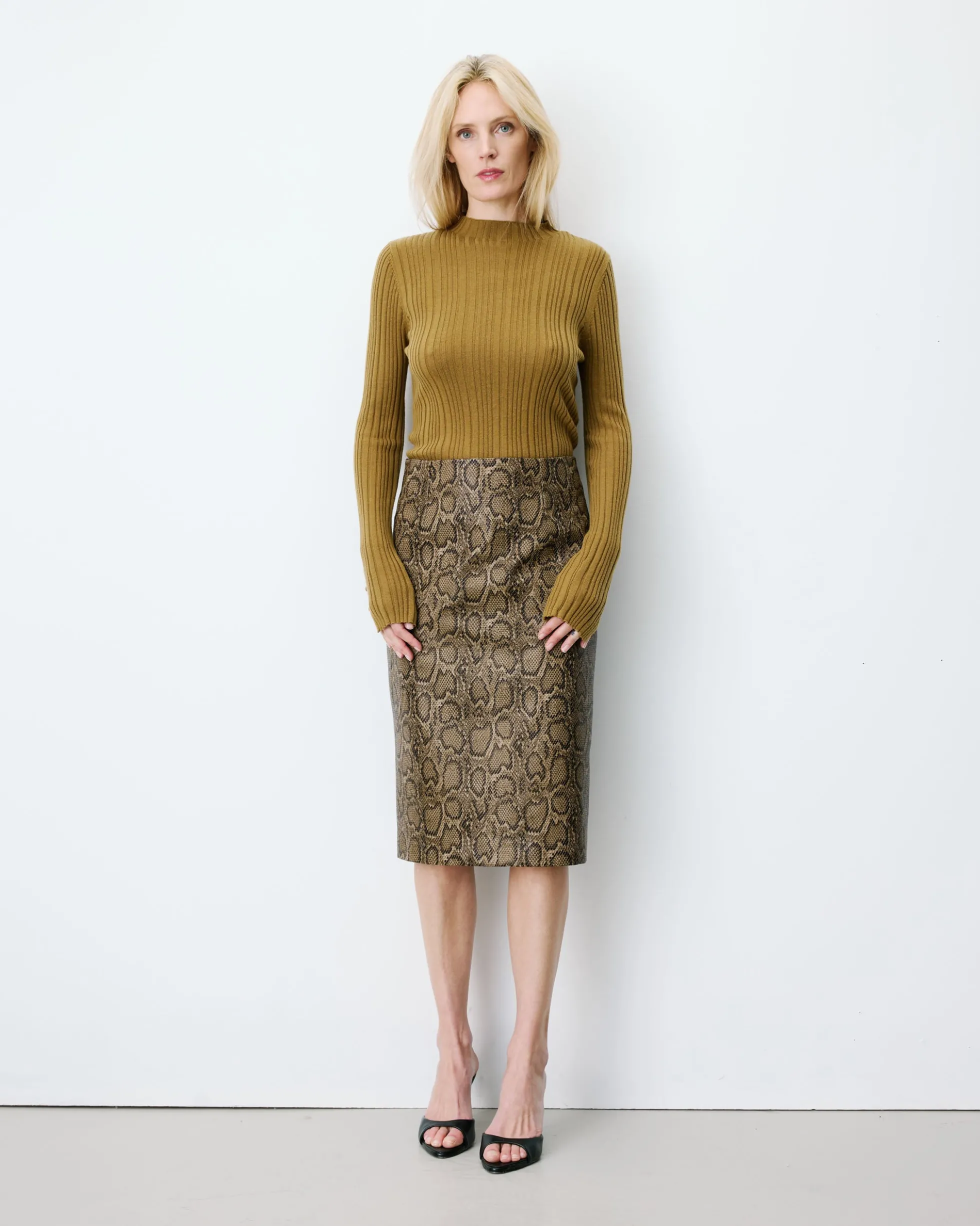 Jupe fourreau similicuir taille haute python Acacia