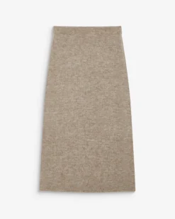 Jupe longue portefeuille en maille mocha Biana