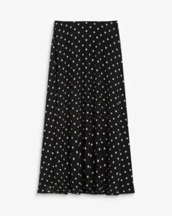 Jupe longue trapèze taille haute pois Analia