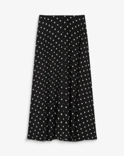 Jupe longue trapèze taille haute pois Analia