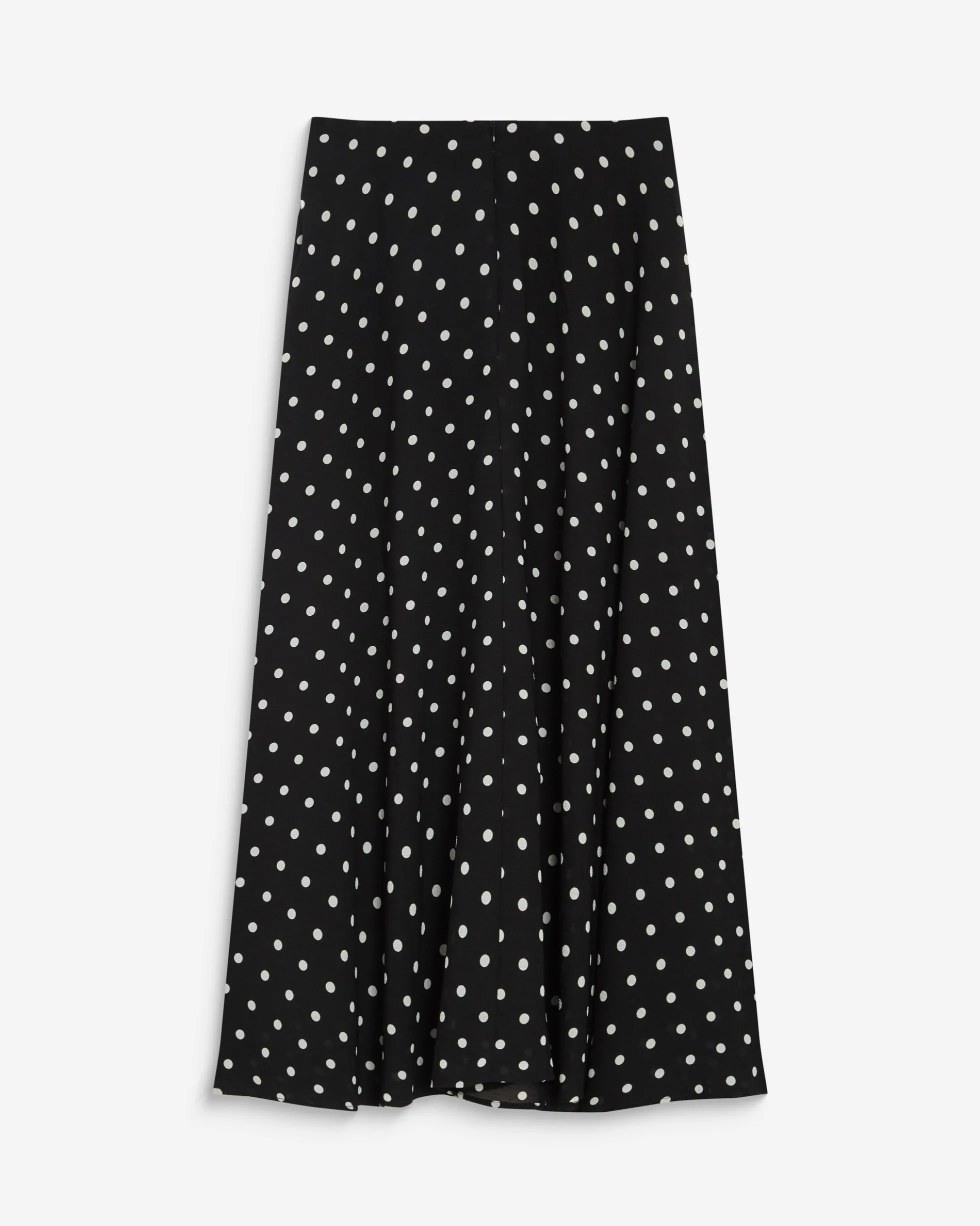 Jupe longue trapèze taille haute pois Analia