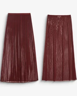 Jupe plissée longue en mousseline cherry Baila