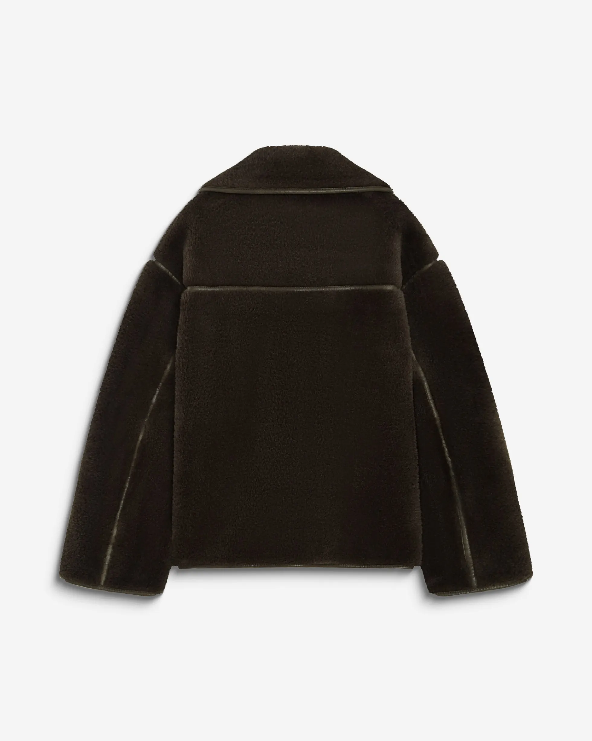 Manteau en fausse fourrure oversize boutonné kaki Amelio