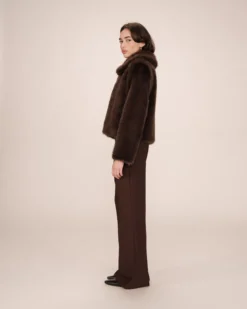 Manteau fausse fourrure chocolat Shonna