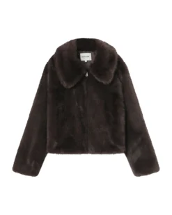 Manteau fausse fourrure chocolat Shonna
