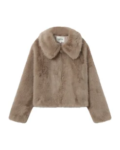 Manteau fausse fourrure greige Shonna