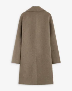 Manteau long croisé en laine mélangée grege Alois