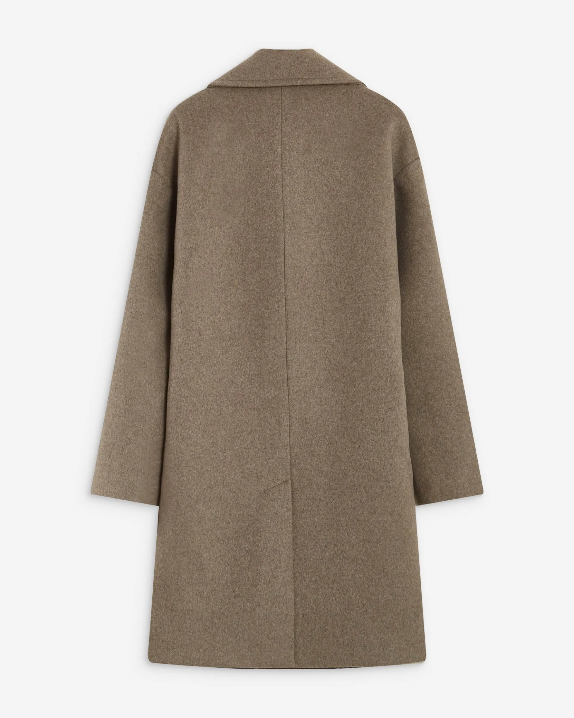 Manteau long croisé en laine mélangée grege Alois