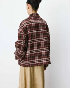 Manteau oversize croisé à carreaux cherry Ayme