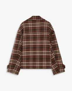 Manteau oversize croisé à carreaux cherry Ayme