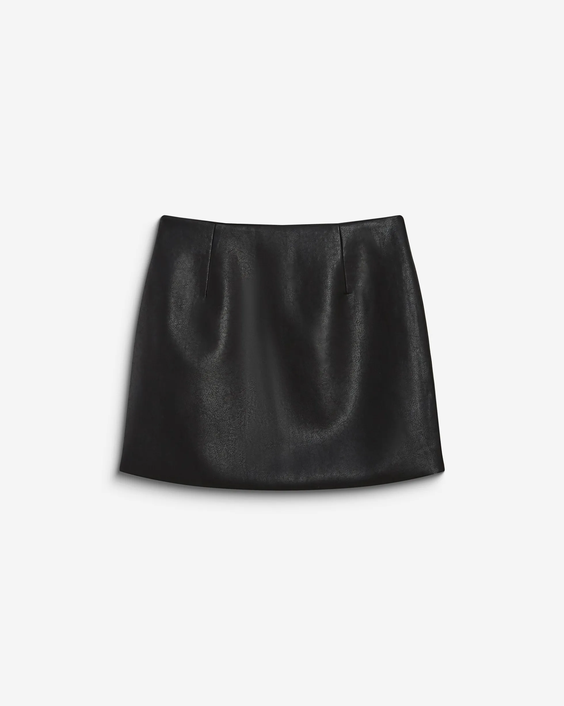Mini-jupe en similicuir lisse noir Betty