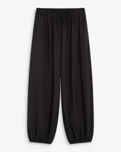 Pantalon ballon taille haute ajustable noir Aniel