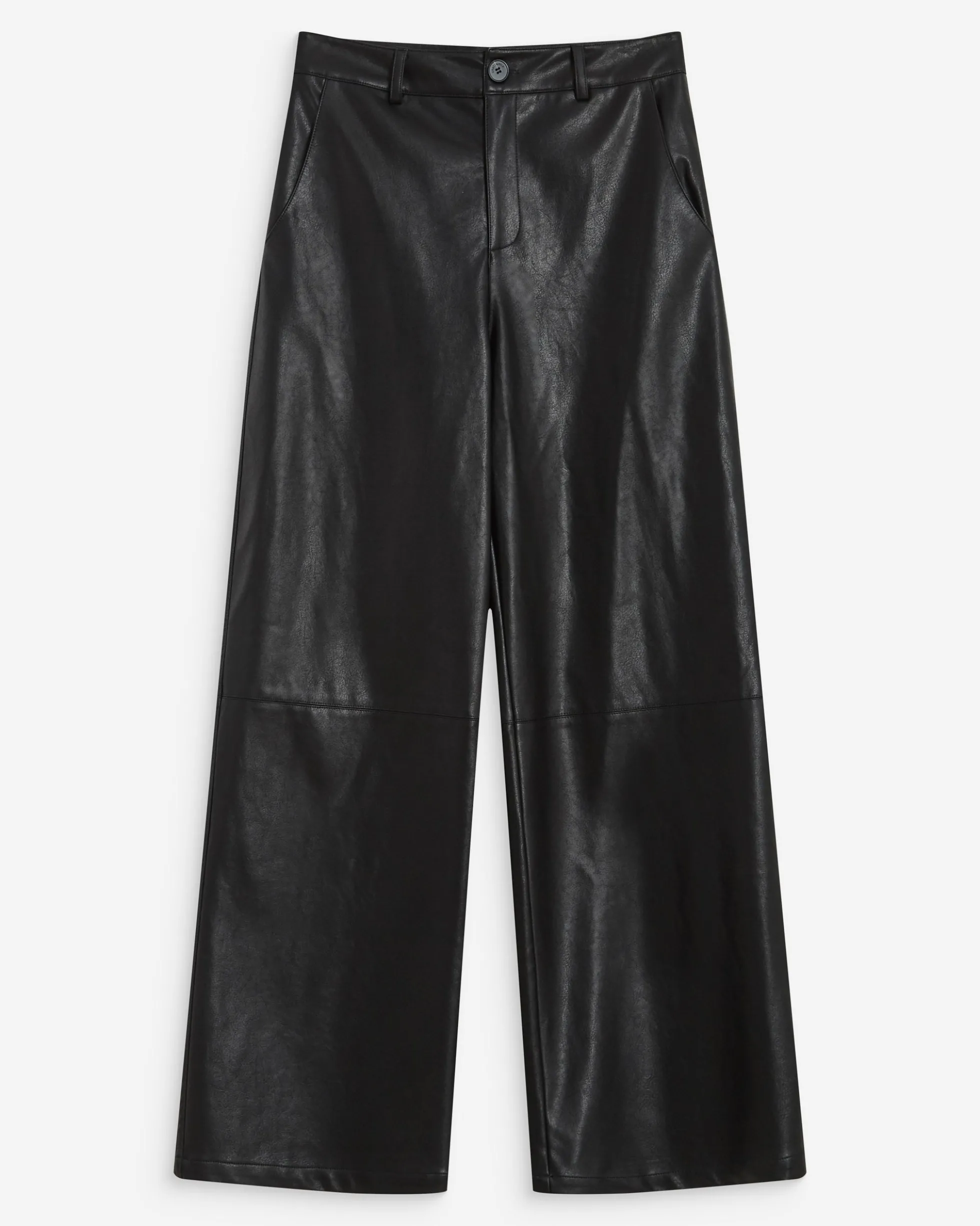Pantalon barrel similicuir noir Alfie