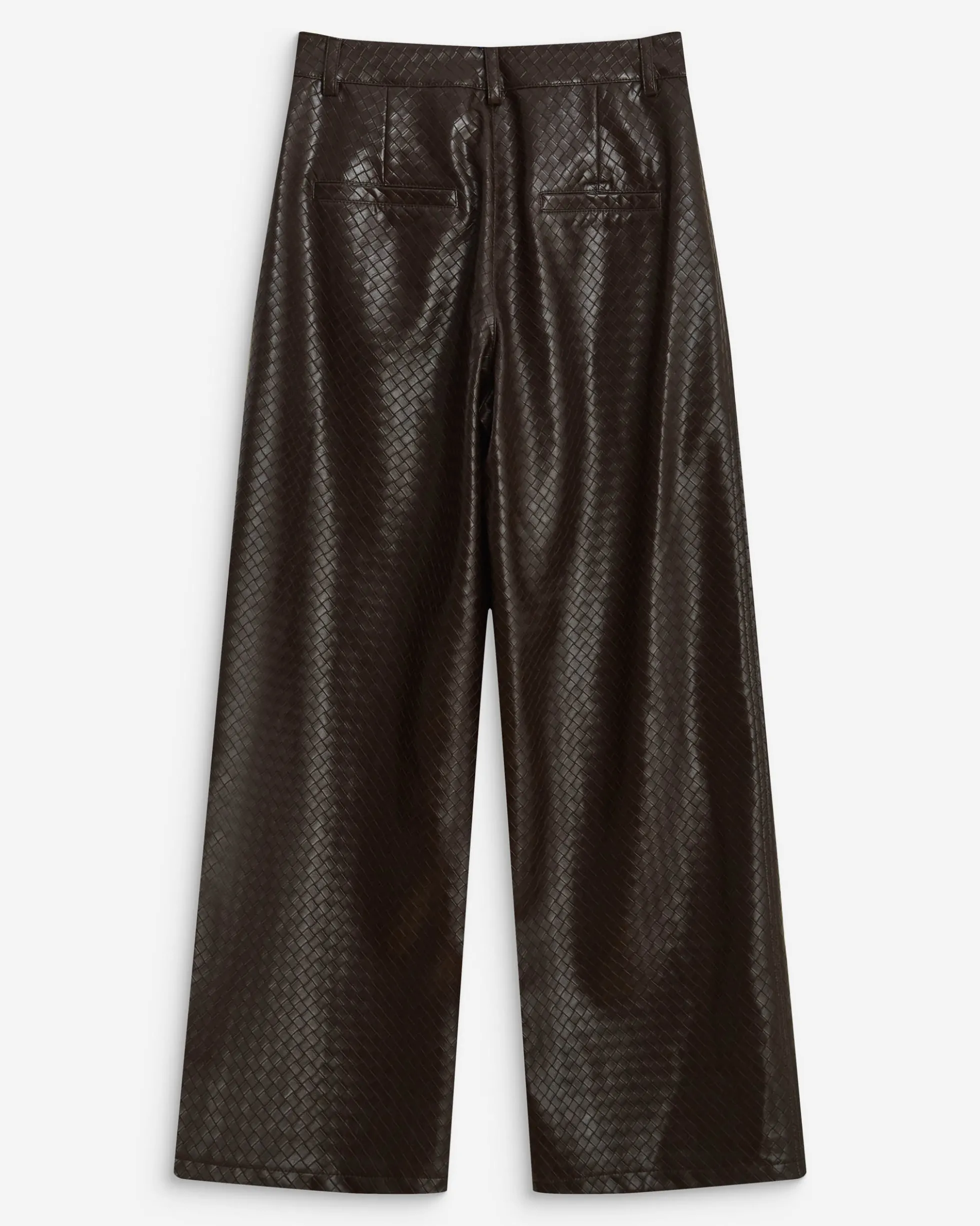 Pantalon barrel similicuir texturé chocolat Artius