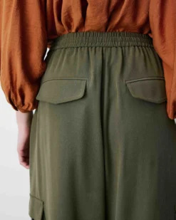 Pantalon cargo oversize taille haute kaki Anvar