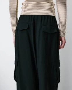 Pantalon cargo oversize taille haute noir Anvar