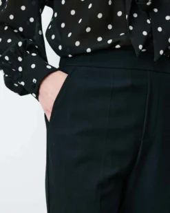 Pantalon cigarette court taille haute marine Armstrong