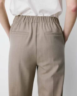 Pantalon cigarette court taille haute beige Armstrong