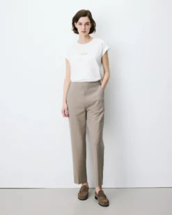 Pantalon cigarette court taille haute beige Armstrong