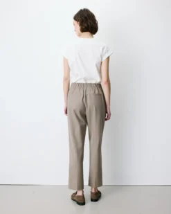 Pantalon cigarette court taille haute beige Armstrong