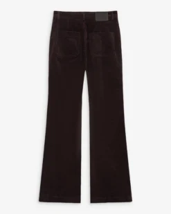 Pantalon droit velours côtelé aubergine Alban