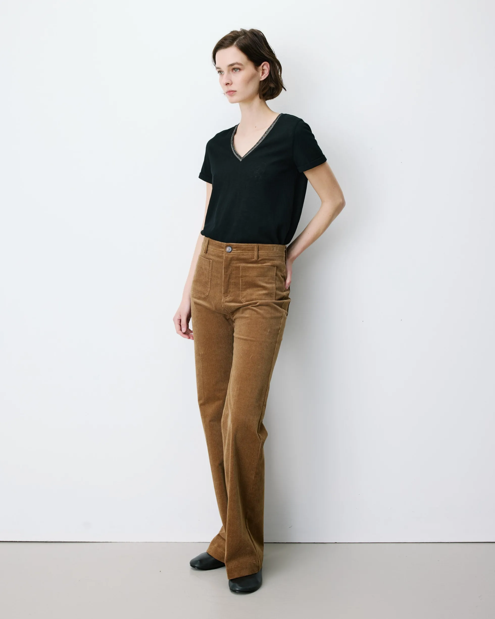 Pantalon droit velours côtelé coffee Alban