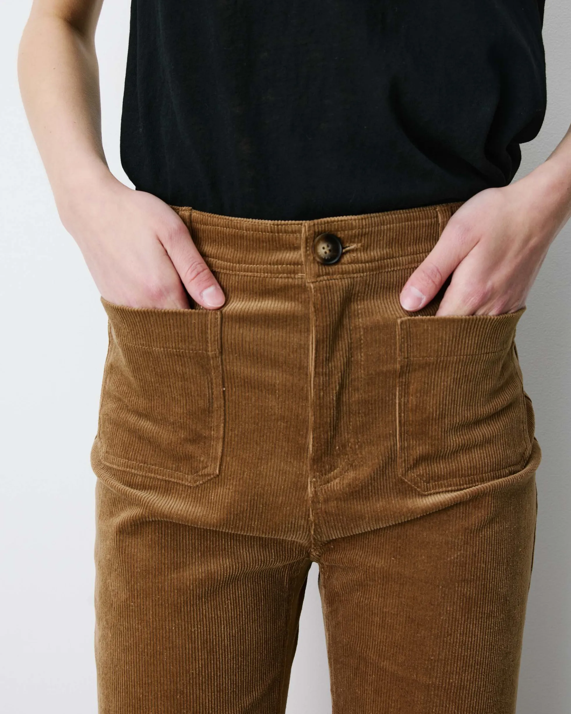 Pantalon droit velours côtelé coffee Alban