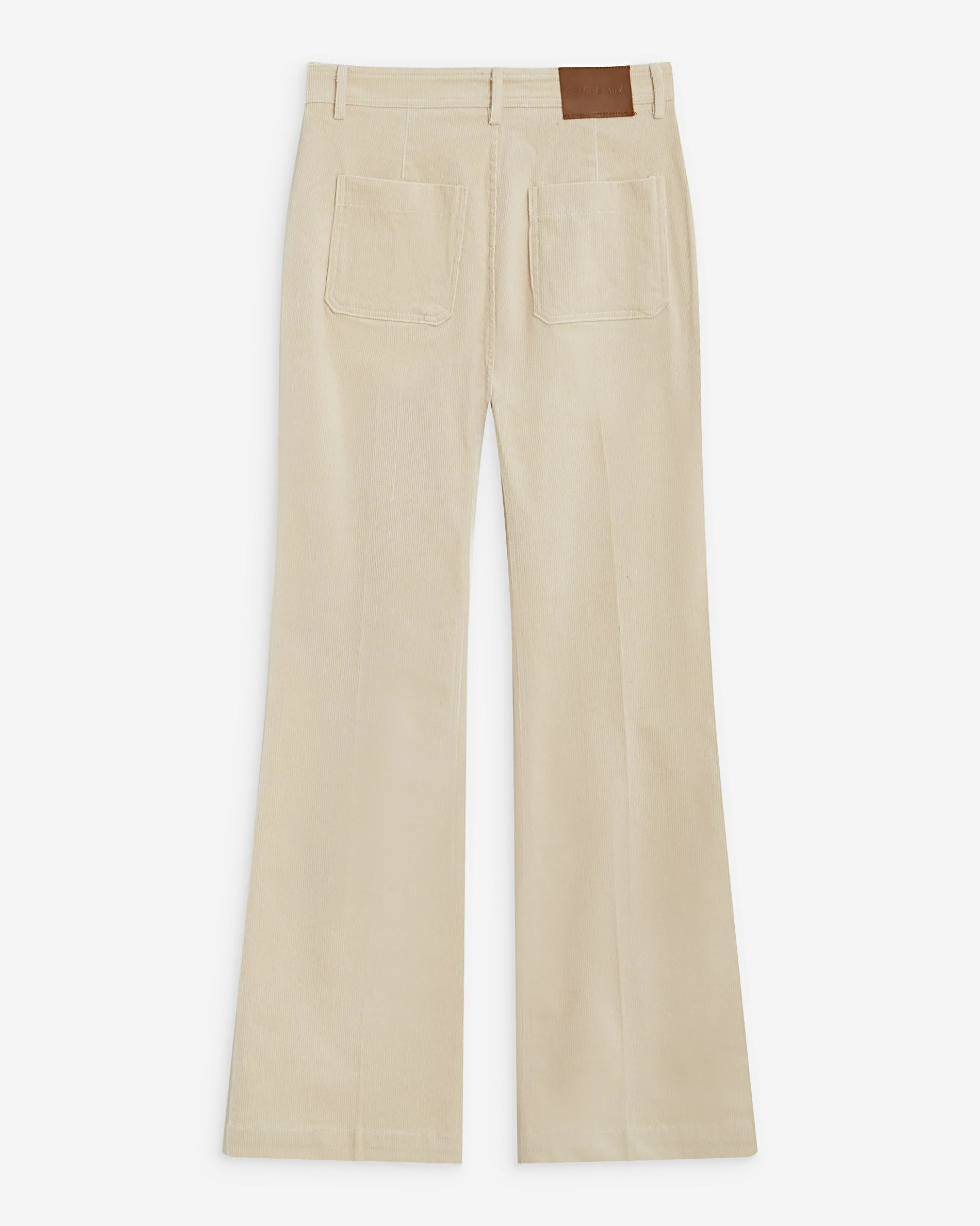 Pantalon droit velours côtelé ecru Alban