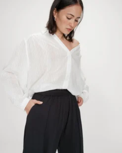 Pantalon en modal jambe large carbone Pax