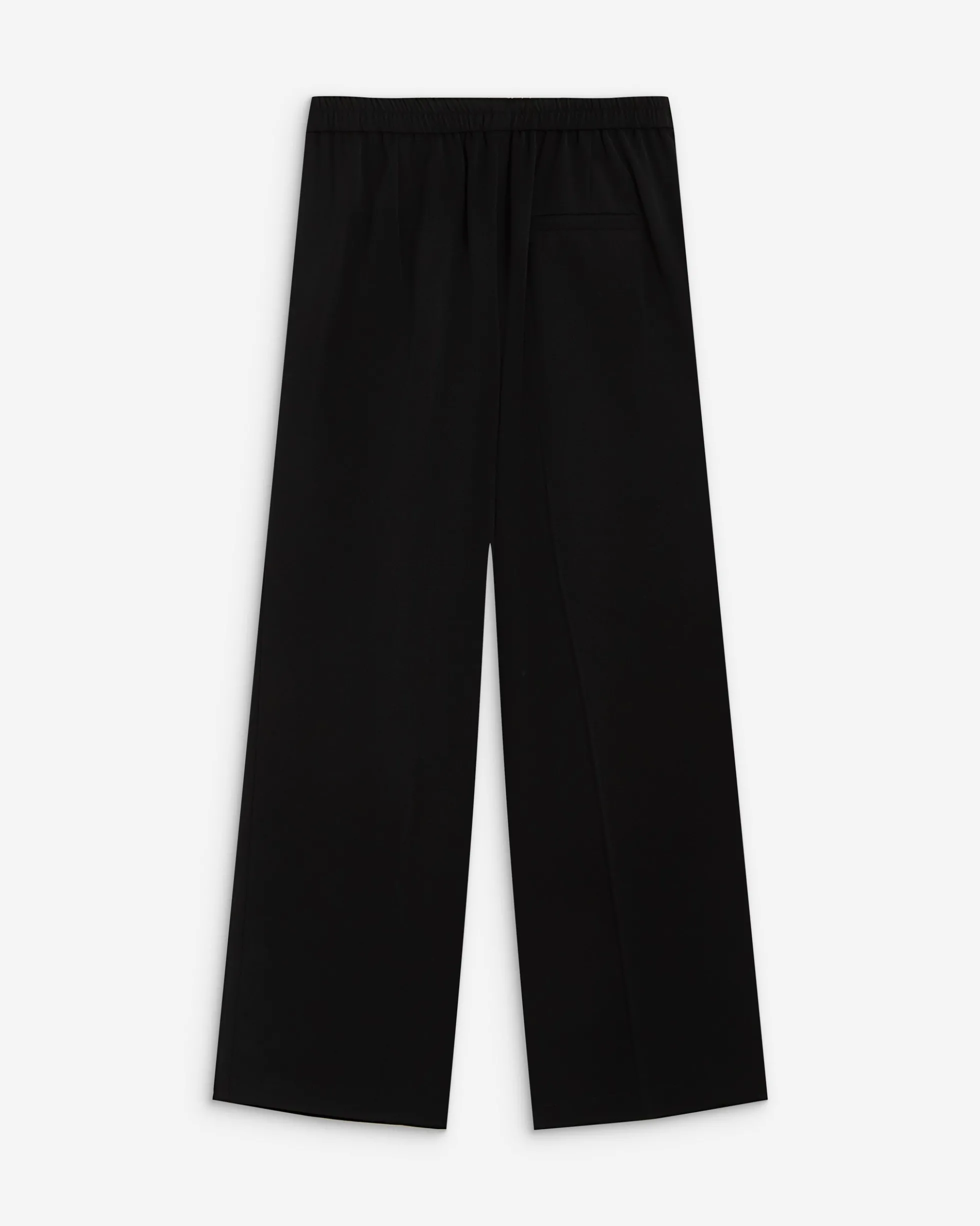 Pantalon fluide jambe large taille mi-haute noir Noblesse