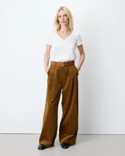 Pantalon oversize velours côtelé coffee Abriel