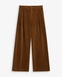 Pantalon oversize velours côtelé coffee Abriel