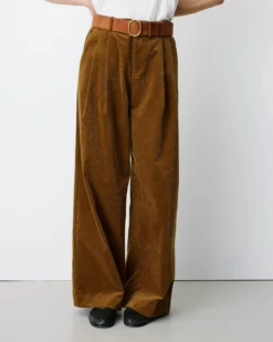Pantalon oversize velours côtelé coffee Abriel