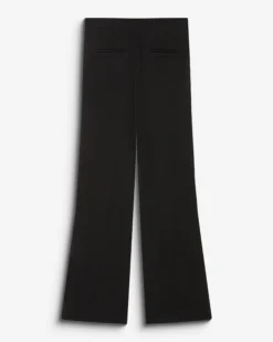 Pantalon tailleur flare à ceinture plate noir Bryan