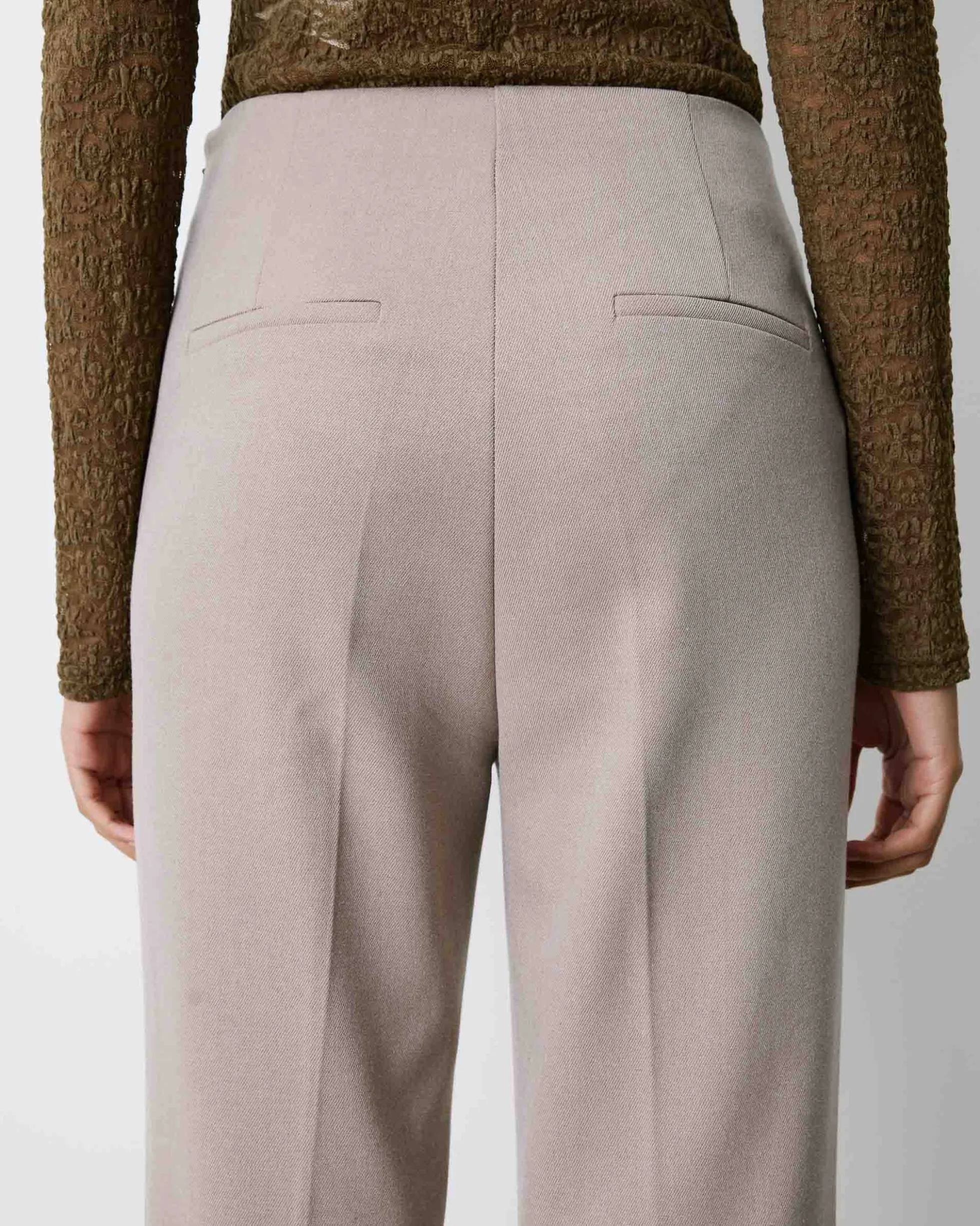 Pantalon tailleur flare à ceinture plate grege Bryan