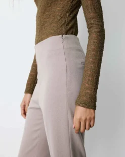 Pantalon tailleur flare à ceinture plate grege Bryan