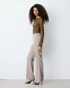 Pantalon tailleur flare à ceinture plate grege Bryan