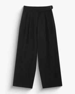 Pantalon tailleur large motif chevrons carbone Bastien