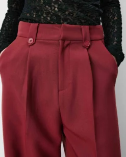 Pantalon tailleur large à plis terracotta Nilay