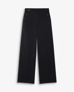 Pantalon tailleur large taille haute marine Alexander