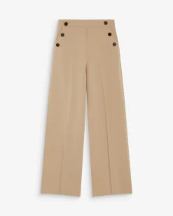 Pantalon tailleur large taille haute beige Alexander